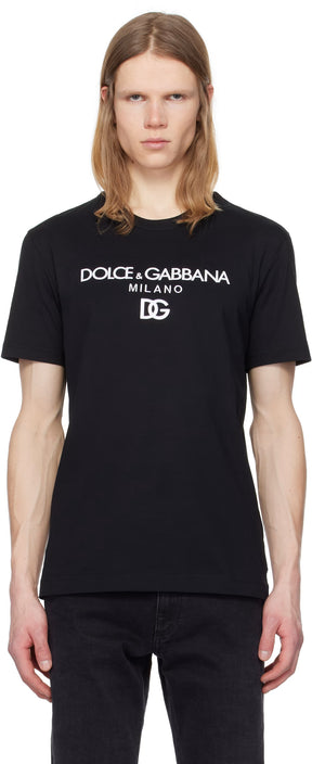 Dolce&Gabbana Black Cotton 'DG' Embroidery T-shirt