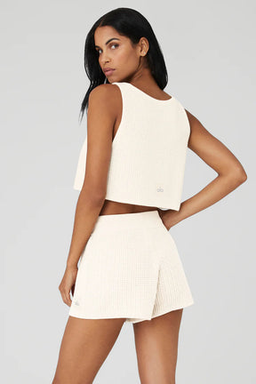 Cashmere Plush Waffle Cropped Tank
