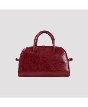 Red Leather Handbag Stylish and Versatile