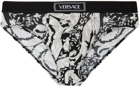 Versace Underwear Gray & Black Low-Rise Briefs