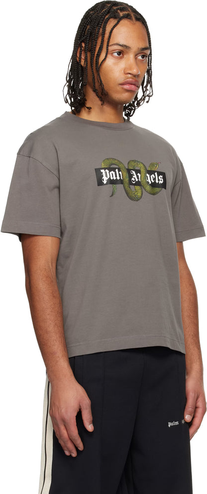 Gray Snake Box Logo Regular T-shirt