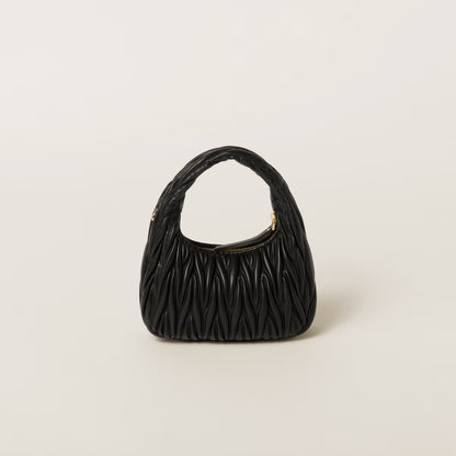 Wander matelassé nappa leather hobo bag