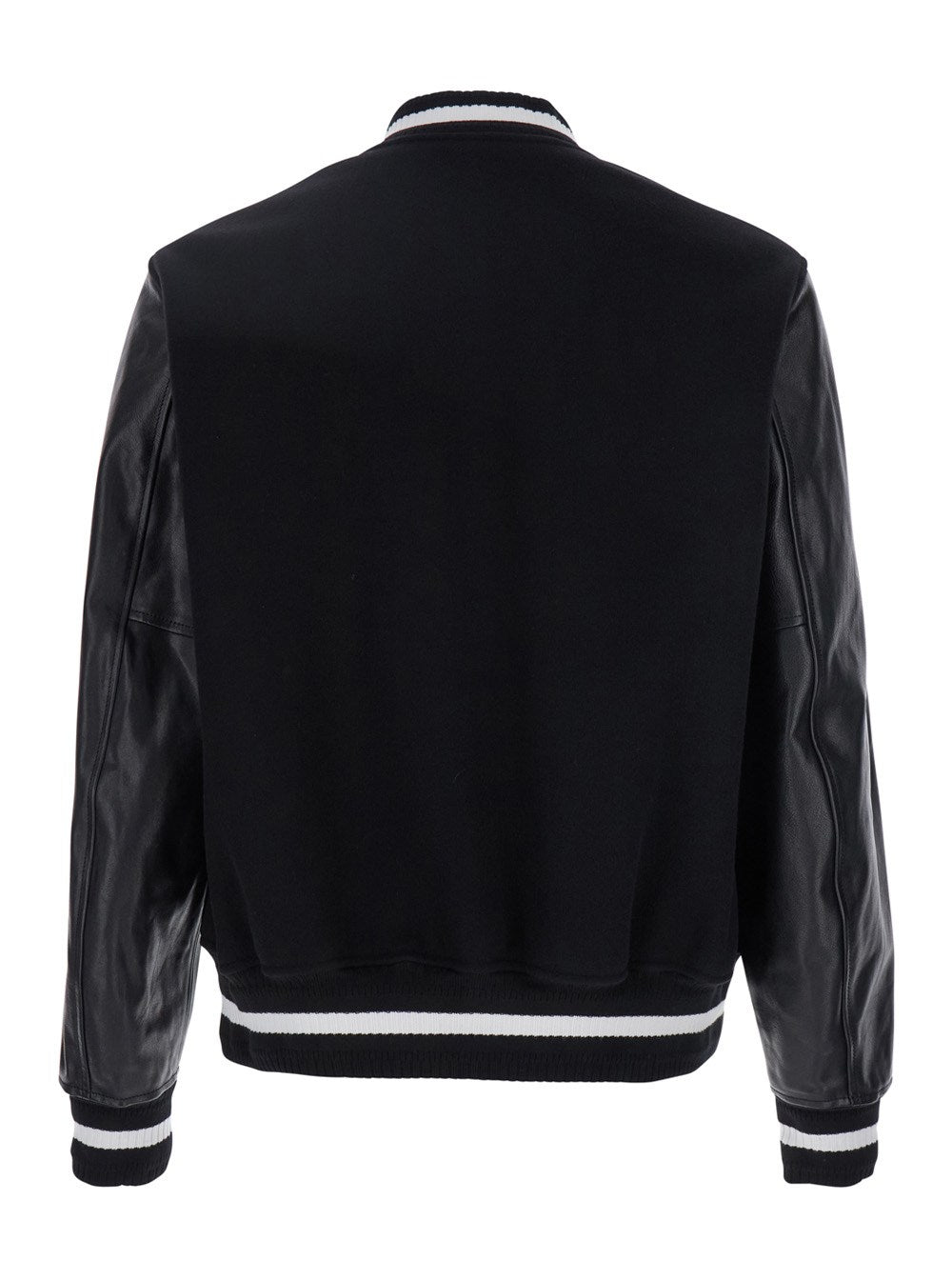 Givenchy Black Jacket with 4G Motif on Front in Wool and Tech Fabric Blend Man