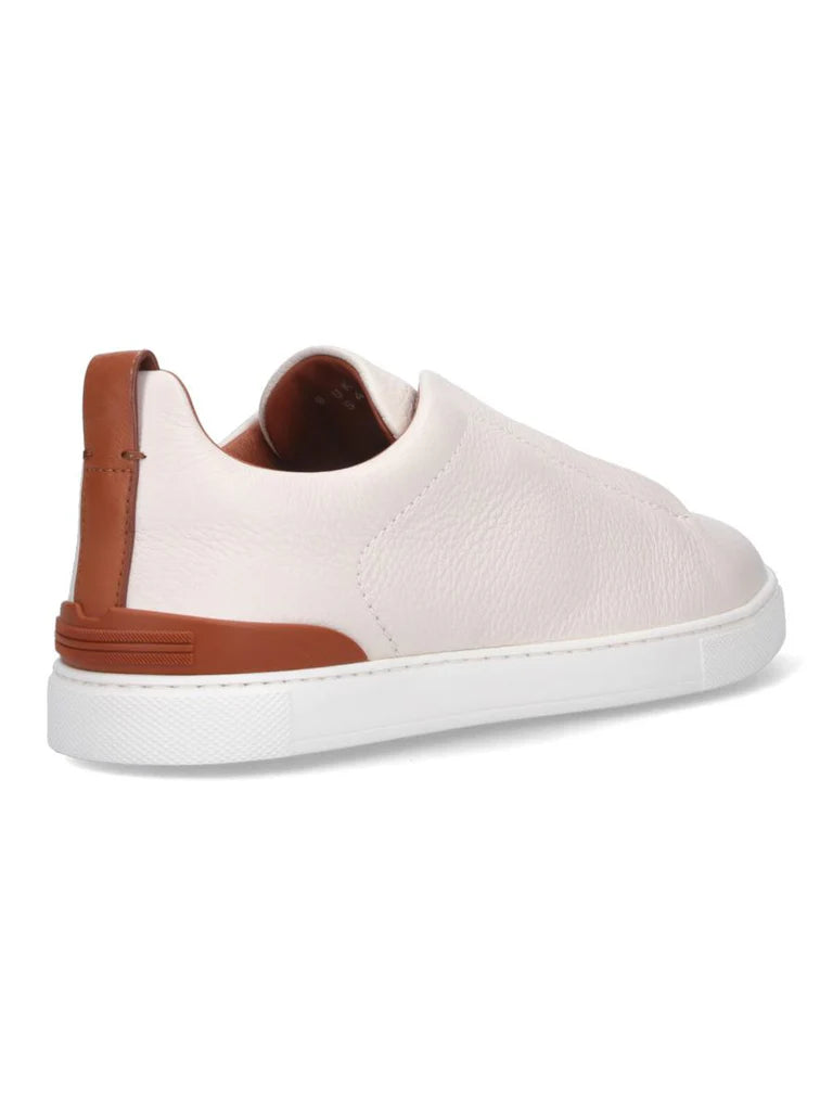 Zegna Men’s White Calf Leather Slip-On Sneakers – Made in Italy | RLHCVO S4667ZSPA