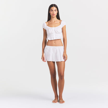Poplin Apparel Off the Shoulder Top