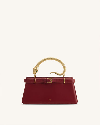 Elena Snake Handle Top Handle Bag - Matcha Green