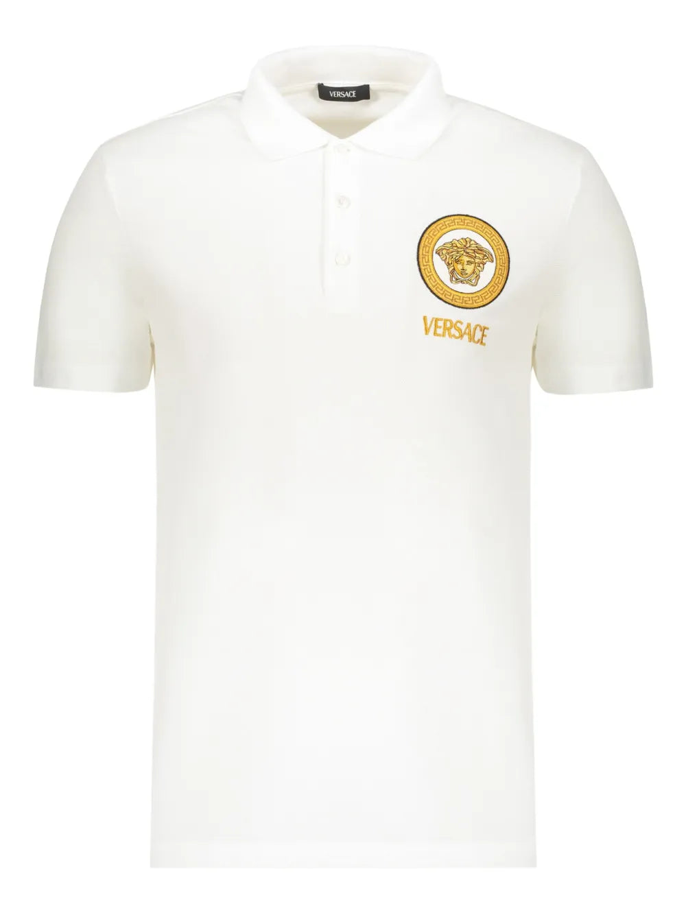 Versace Medusa Emblem White Polo Shirt