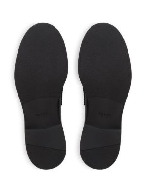 Prada Chocolate brushed-leather loafers