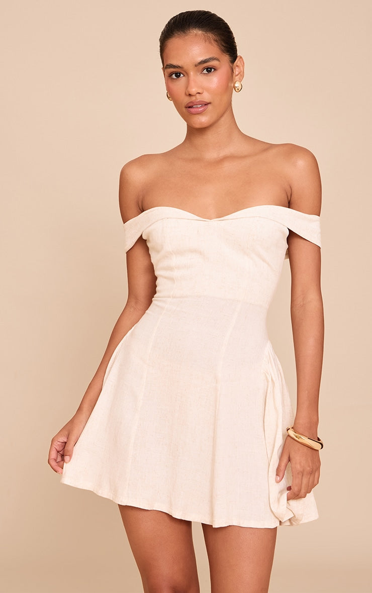 Natural Bardot Shift Dress