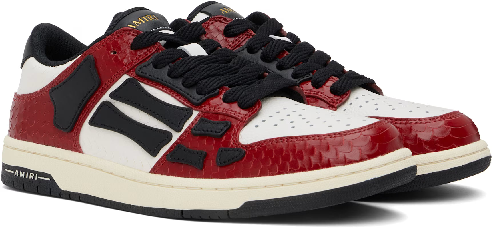 Red & Black Snake Skel-Top Low Sneakers