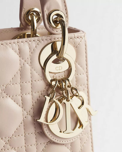 Mini Lady Dior Bag Powder Beige Cannage Lambskin