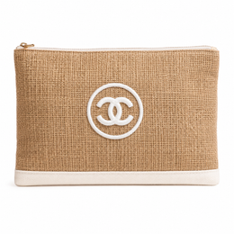 Chanel Beauty Eco Jute A4 Cosmetic Pouch VIP Limited Gift BNIB Rare New