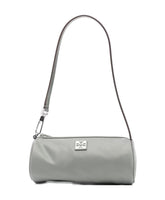 Grey Nylon Shoulder Bag with Zipper