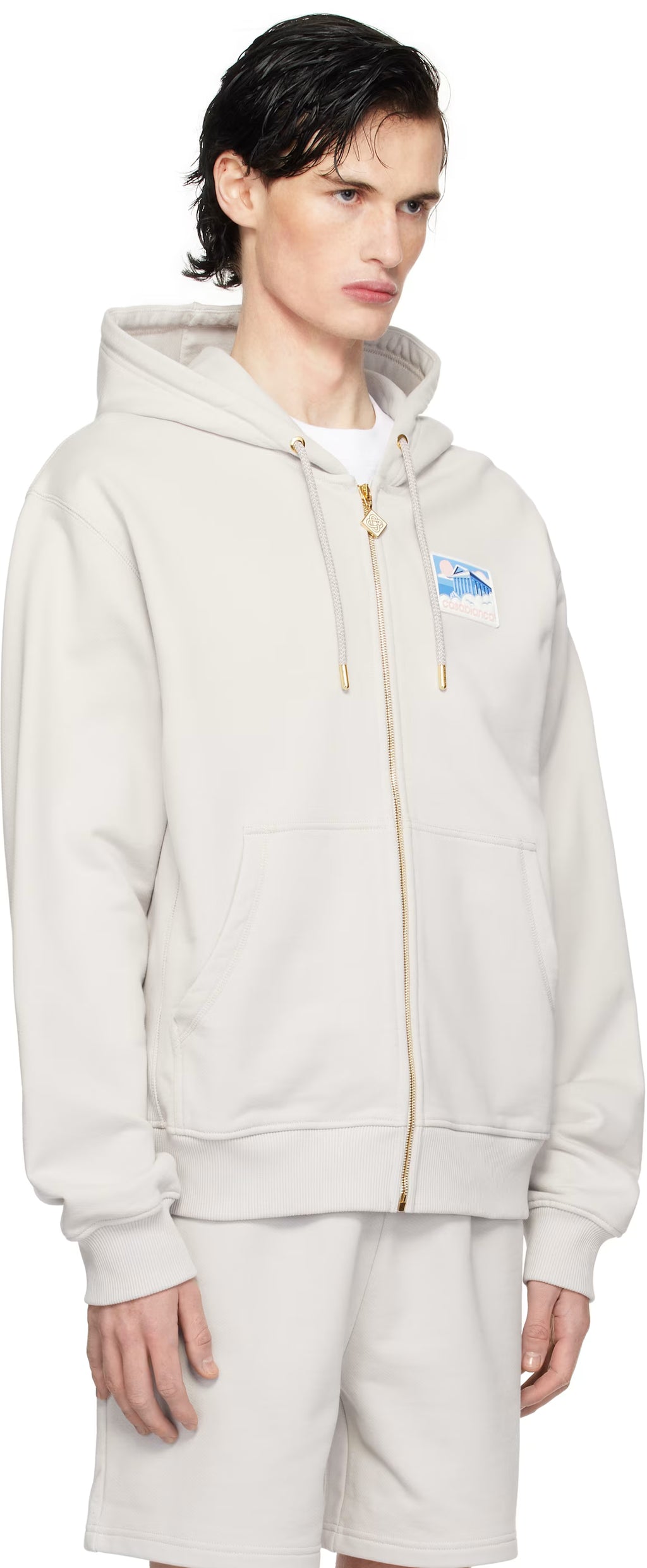 Gray Greek Temple Hoodie