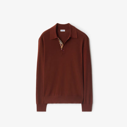 Long-sleeve Wool Polo Shirt