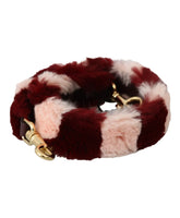 Luxury Bordeaux Pink Fur Shoulder Strap