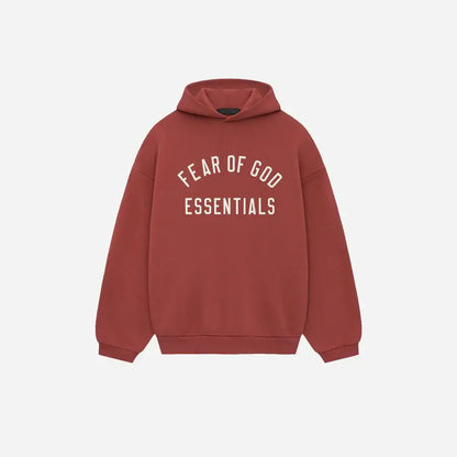 Essentials Fear of God Essentials Fleece Hoodie crimson - Size: S Hoodies | Shop From The Mirage