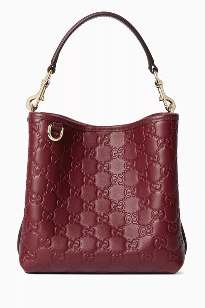 Small GG Emblem Bucket Bag in Leather