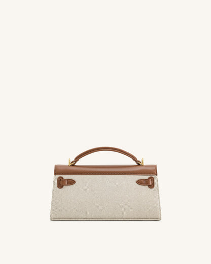 Noor Top Handle Bag - Taupe Brown
