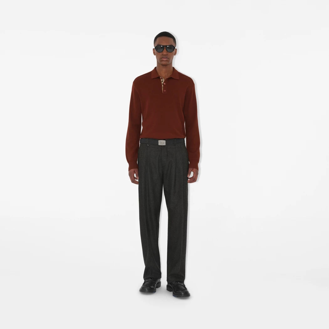 Long-sleeve Wool Polo Shirt