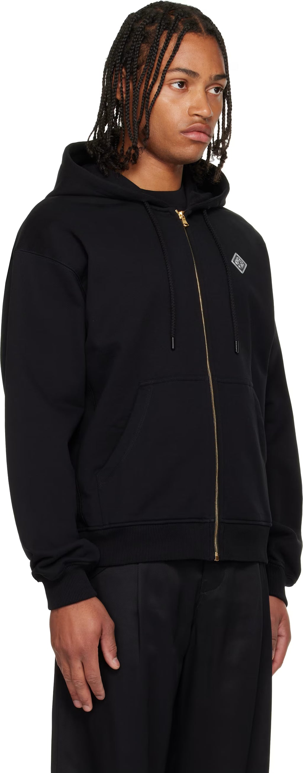 Black 'Casa' Chrome Full Zip Hoodie