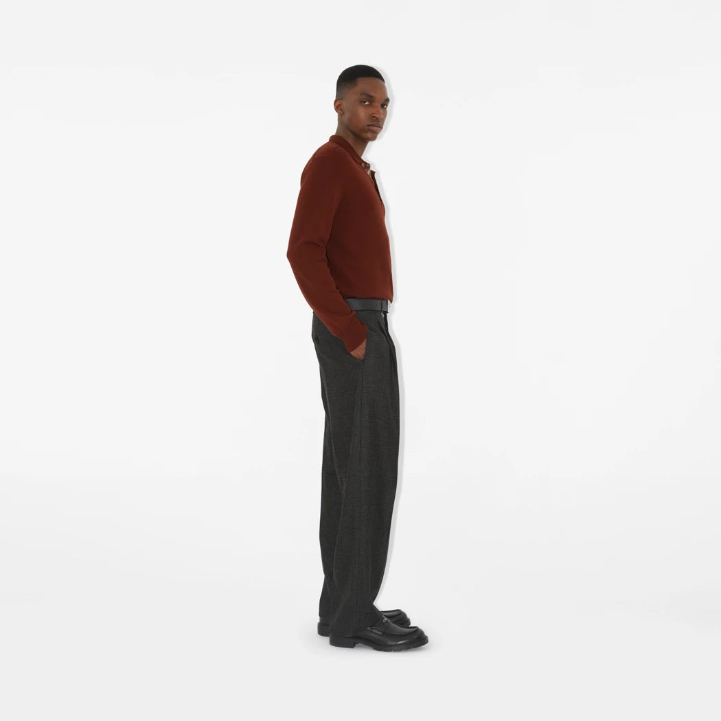 Long-sleeve Wool Polo Shirt