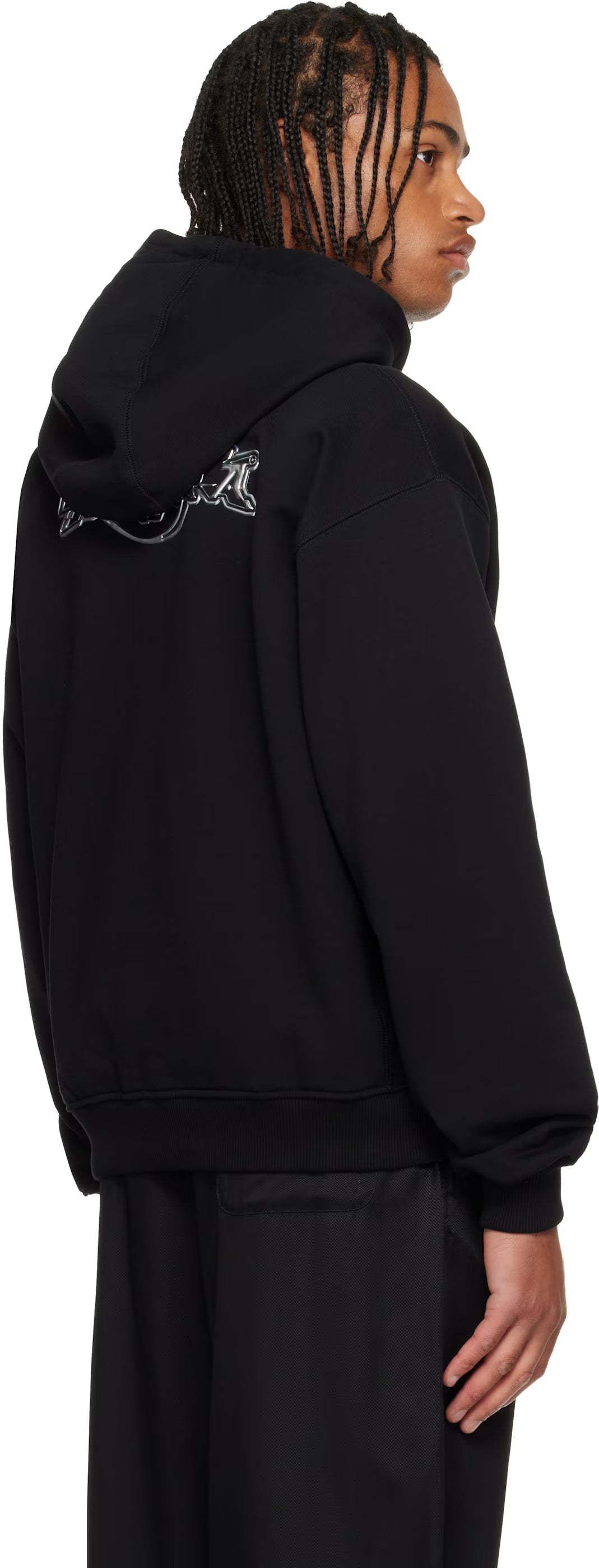 Black 'Casa' Chrome Full Zip Hoodie