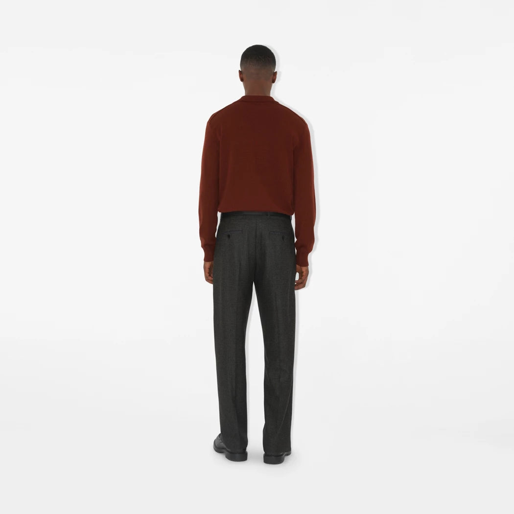 Long-sleeve Wool Polo Shirt