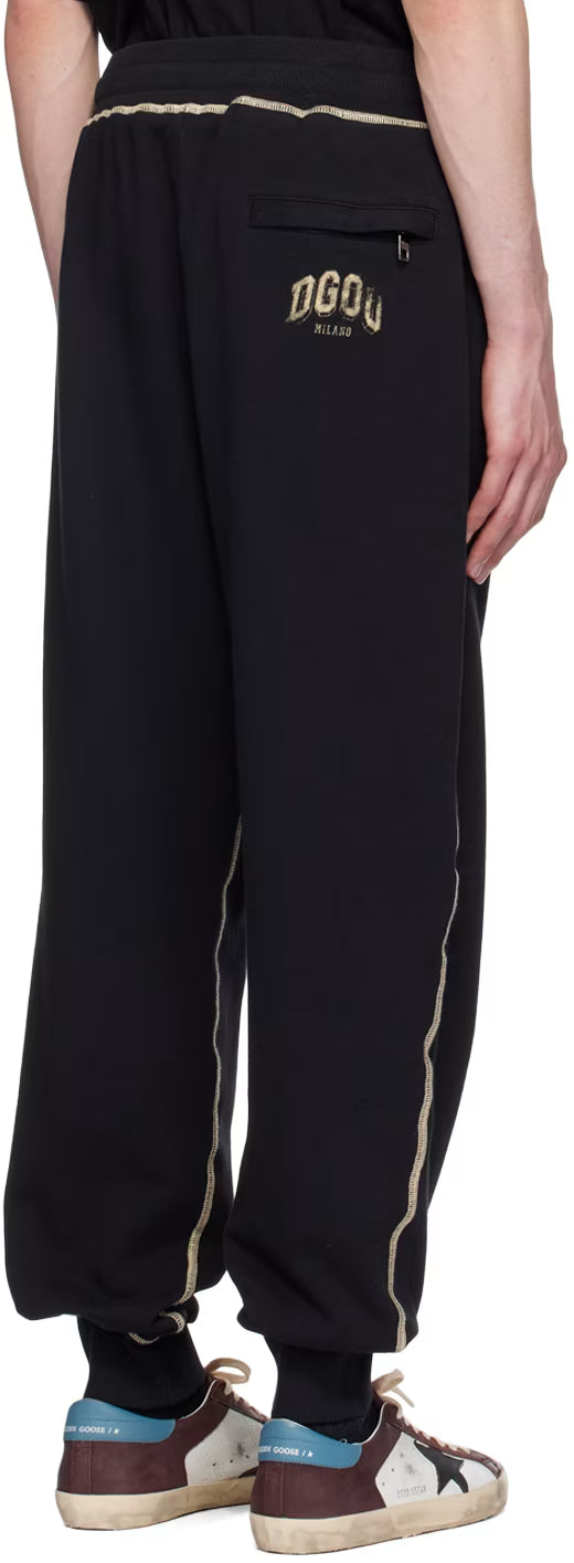 Dolce&Gabbana Black Heraldic DG Logo Sweatpants