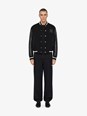 Givenchy Black Jacket with 4G Motif on Front in Wool and Tech Fabric Blend Man