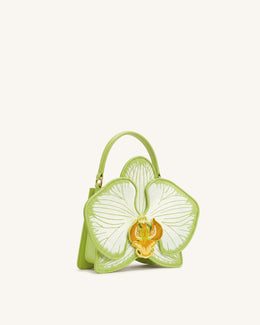 Flora Orchid Shaped Top Handle Bag - Light Green