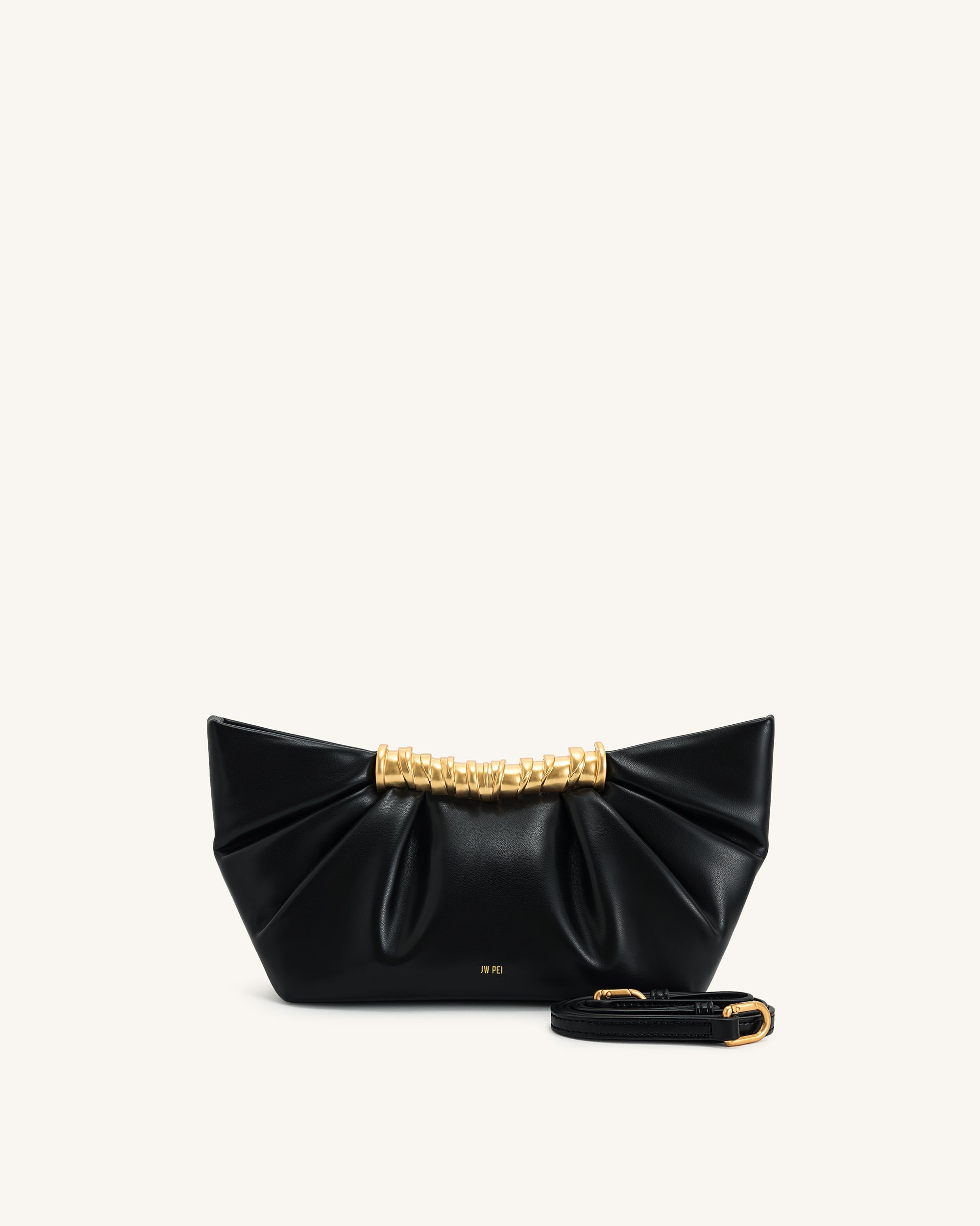 Leia Pleated Clutch - Dark Brown