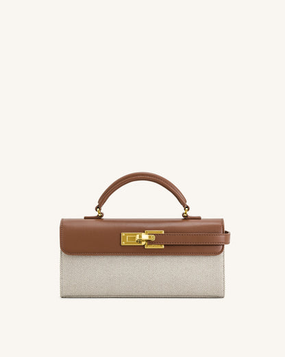 Keyla Top Handbag - Brown Canvas