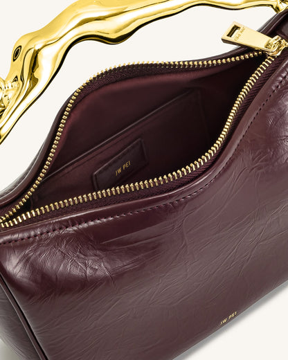 Jenny Human-shaped Handle Handbag - Deep Burgundy