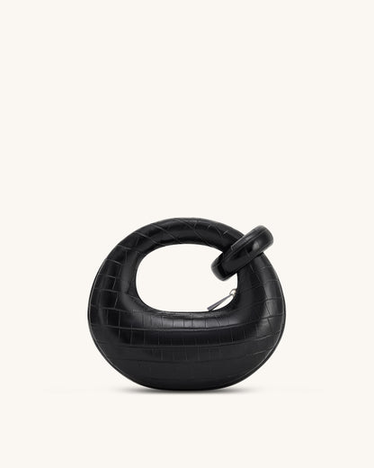 Abacus Mini Top Handle Bag - Black Croc