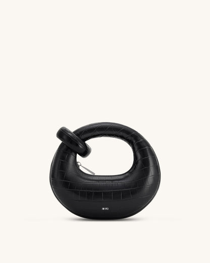 Abacus Mini Top Handle Bag - Black Croc