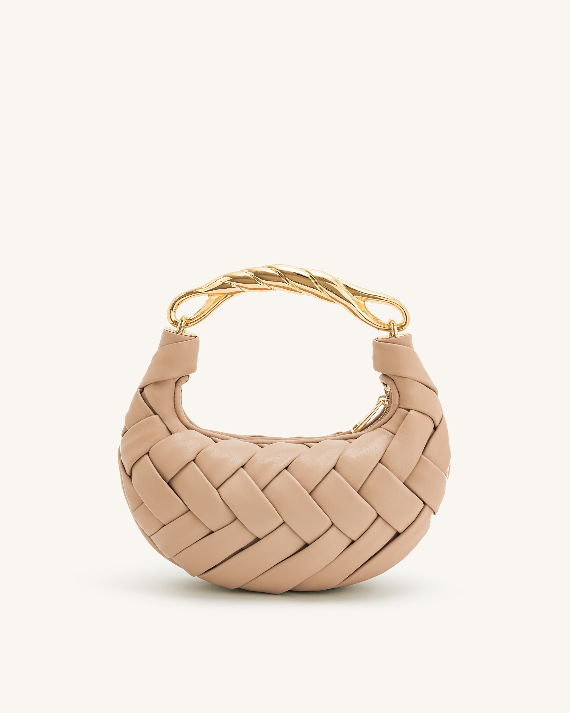 Orla Weave Handbag - Pink Beige