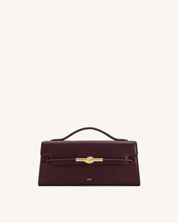 Lena Metal Rope Knot Top Handle Bag - Deep Claret