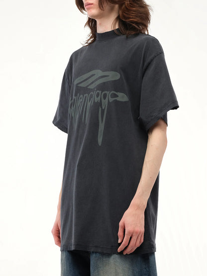 Liquified 3B Oversized T-Shirt in Washed Black