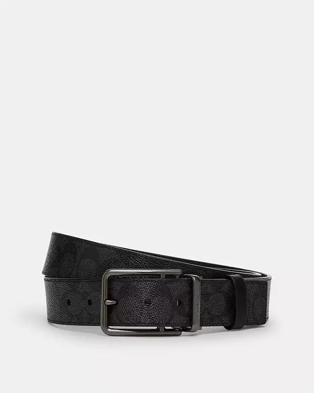 Double Bar Buckle Cut To Size Reversible Belt, 38 Mm