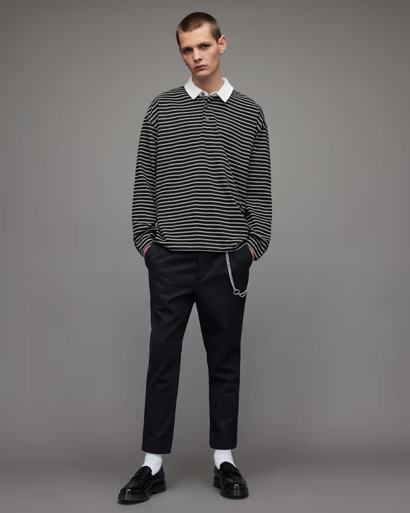 Ave Long Sleeve Striped Polo Shirt
