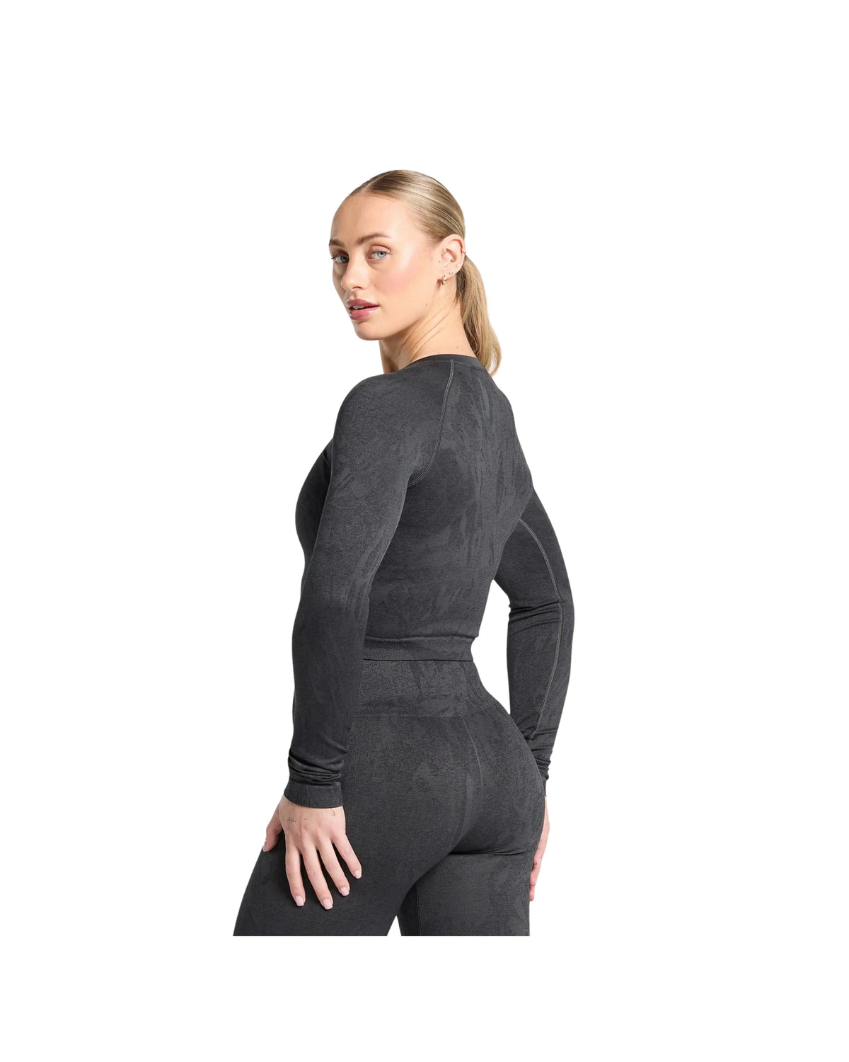 Adapt Camo Seamless Long Sleeve Top Body fit Asphalt Grey/Black