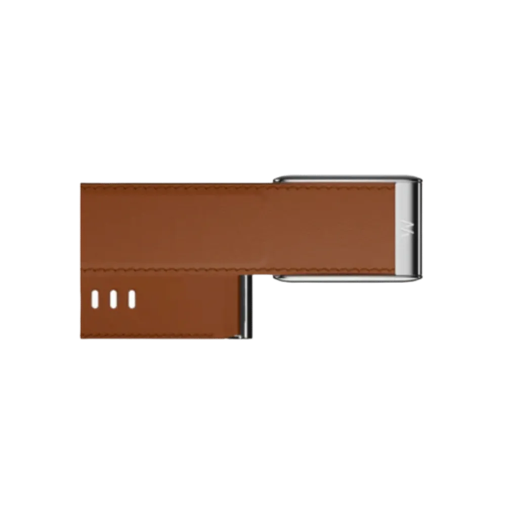 Whoop 5.0 Leatherluxe Straight Chestnut/Cream with Titanium Band (12 Month Peak Subscription Included)