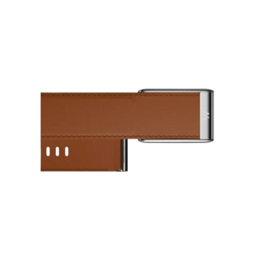 Whoop 5.0 Leatherluxe Straight Chestnut/Cream with Titanium Band (12 Month Peak Subscription Included)