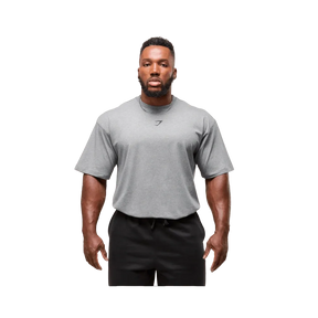 Gymshark Power T-Shirt Oversized Fit Charcoal Core Marl/Black