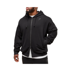 Gymshark Power Zip Up Hoodie Oversized Fit Black
