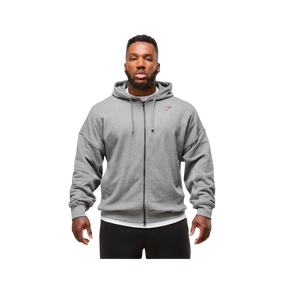 Gymshark Power Zip Up Hoodie Oversized Fit Charcoal Core Marl