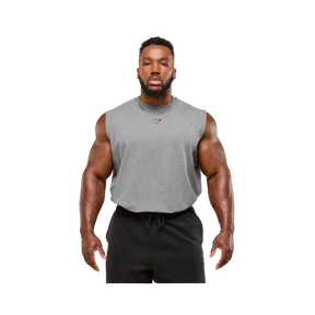 Gymshark Power Cut Off Tank Oversized Fit Charcoal Core Marl