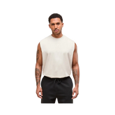 Gymshark Power Cut Off Tank Oversized Fit Oat White