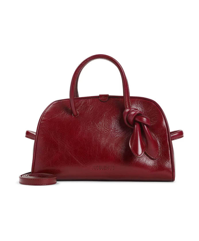 Red Leather Handbag Stylish and Versatile